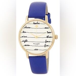 Kate Spade KSW9020 Metro Cream Dial Blue Leather Strap Women's Watch